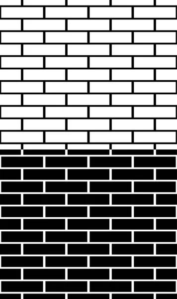 검은 색과 흰색 벽돌 벽, 벽돌 패턴, 질감의 집합. — 스톡 사진