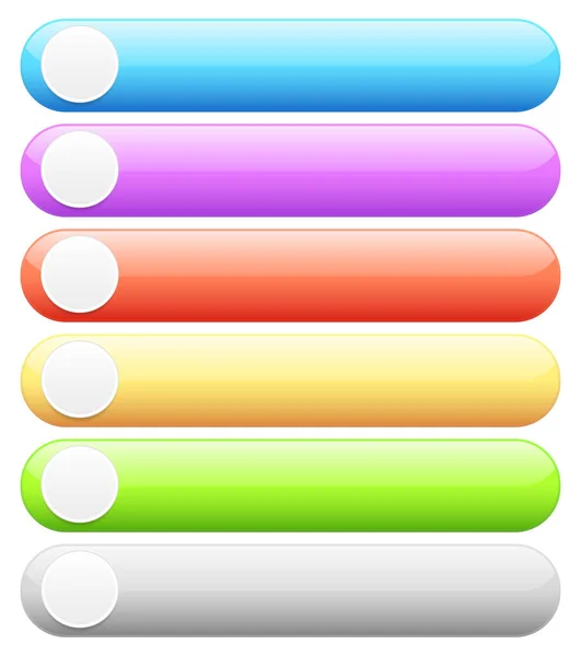 Färgglada, Tom rundade knappen, banner bakgrunder med blank SP — Stockfoto