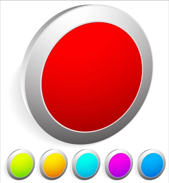 3d buttons, pins, badges with empty space, red, green, orange, a — Stock Photo, Image