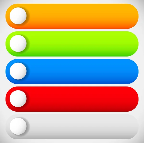 Άδειο μακρά κουμπιά με κύκλους. 5 χρώματα. — Φωτογραφία Αρχείου