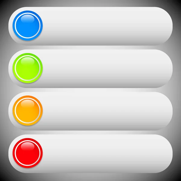 Set di bottoni colorati, sfondi banner, barre con cerchi. E. — Foto Stock