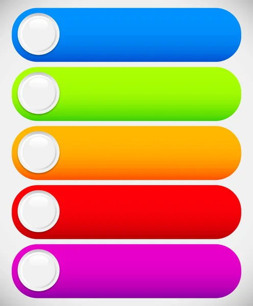 Set of colorful button, banner backgrounds, bars with circles. E — Stock Photo, Image