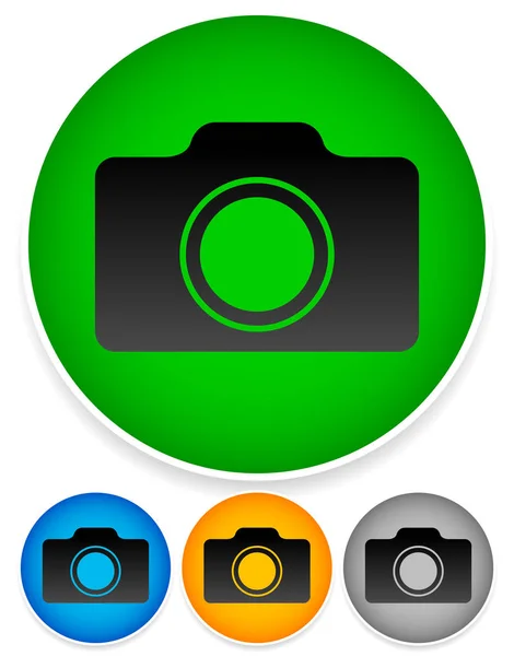 Icone / pulsanti circolari con simbolo professionale della fotocamera DSLR. Ph — Foto Stock
