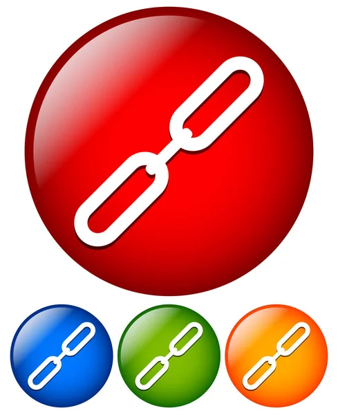 Enlace simple, iconos de eslabones de cadena . —  Fotos de Stock