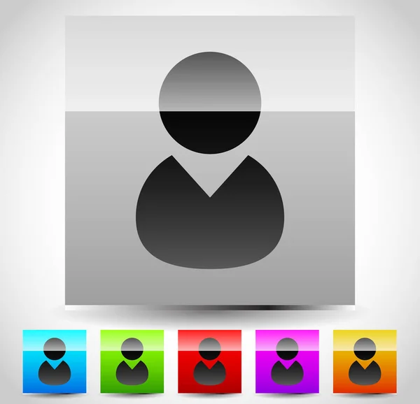 Karakter, gebruikers icoon met diverse kleuren inbegrepen — Stockfoto