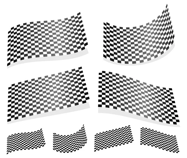 Integetett kockás zászlók, felületek. 3D sík kockás Surfa — Stock Fotó