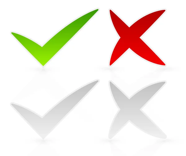 Set Different Checkmarks White — Stock Photo, Image