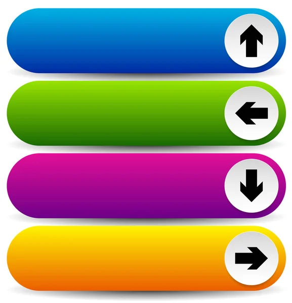 Modelos de botões coloridos com setas — Fotografia de Stock