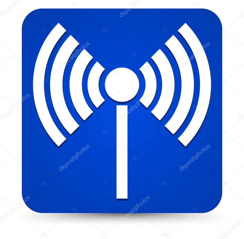 Radio tower, radio transmission, wireless connection, antenna, transmitter icons vector elements.