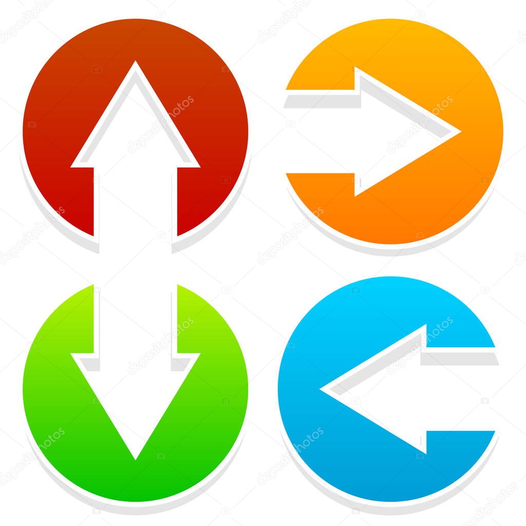 Arrow icons pointing left, right, up and down