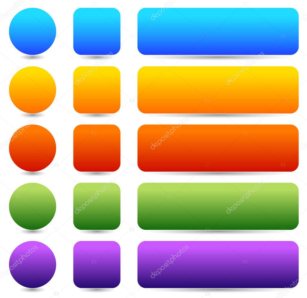 Colored rounded button, banner backgrounds. Vector graphics.