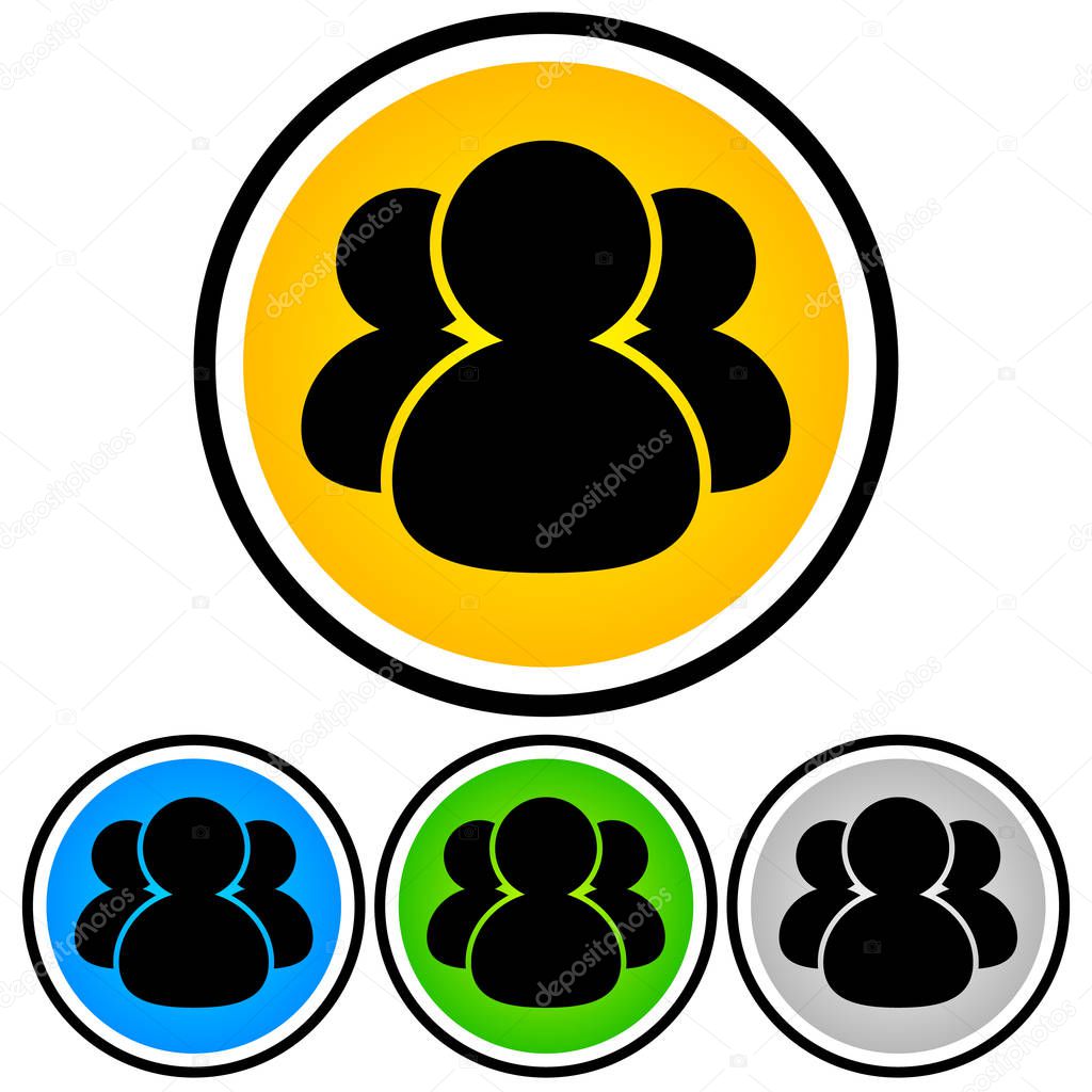 set of business team icons on white