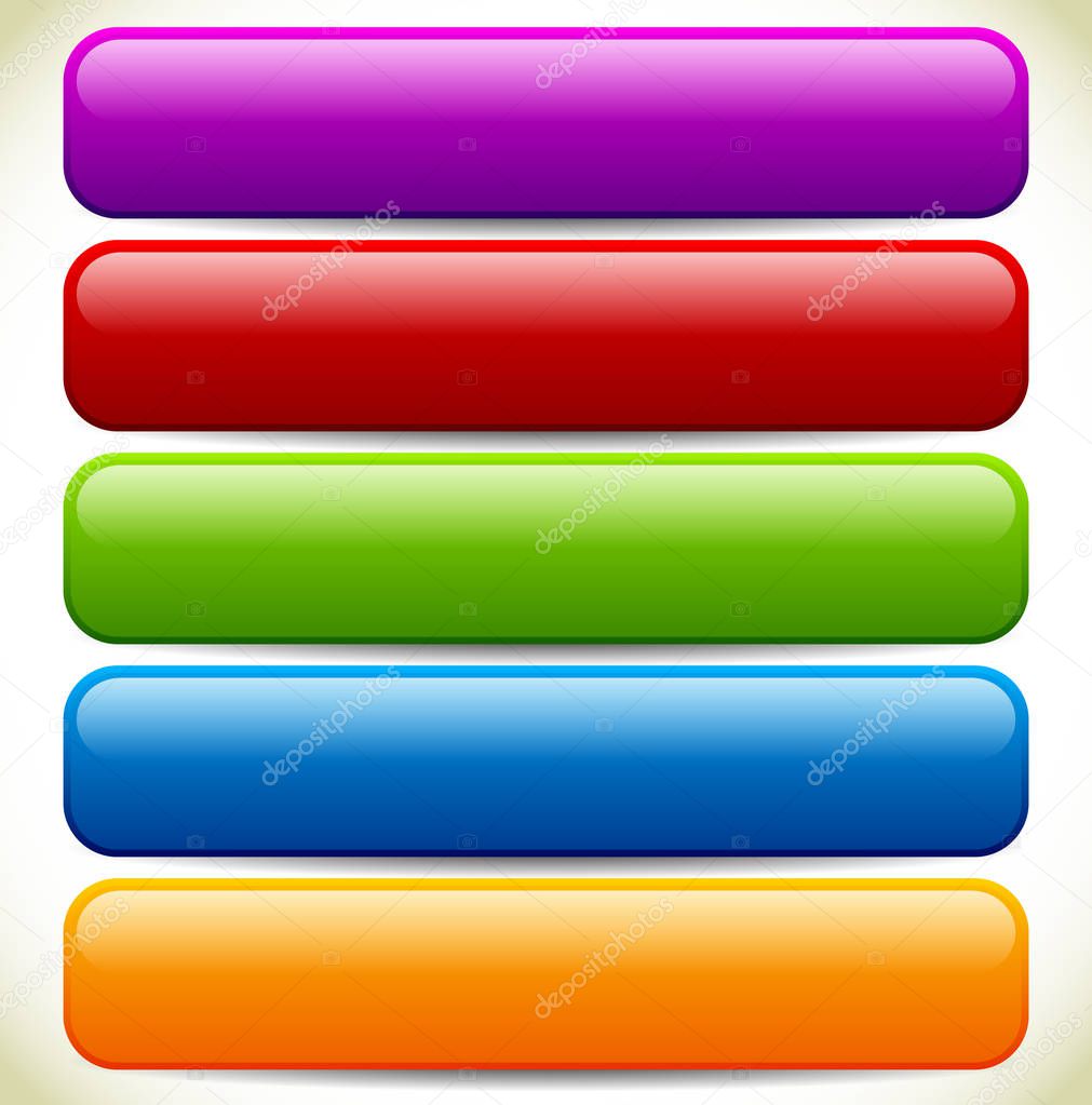 Colorful Button / Banner Backgrounds with Glossy Effect and Empt