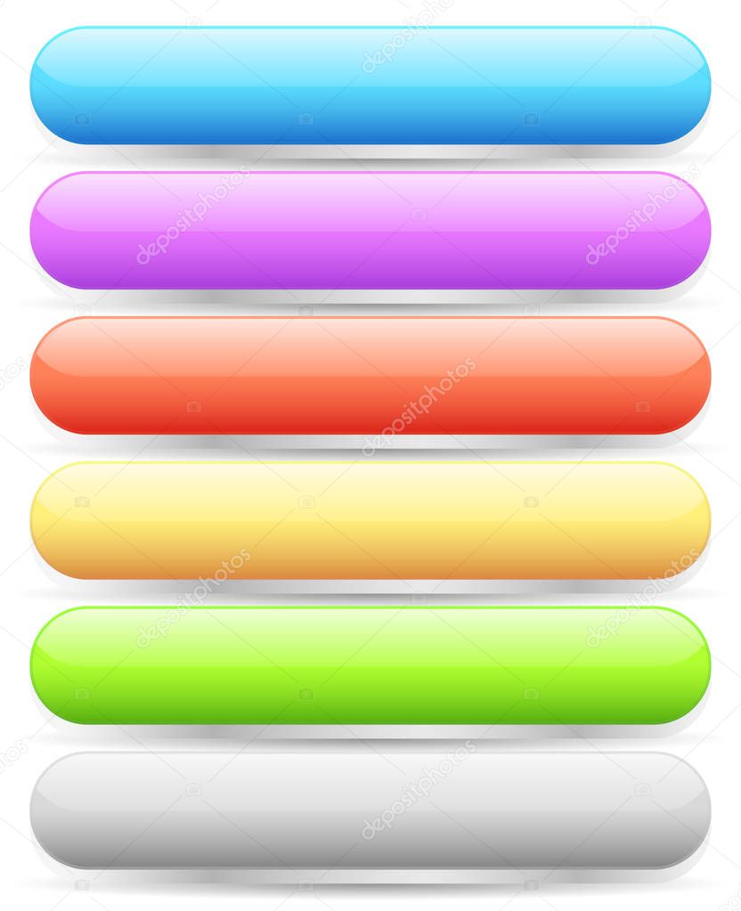 Colorful, empty rounded button, banner backgrounds with blank sp