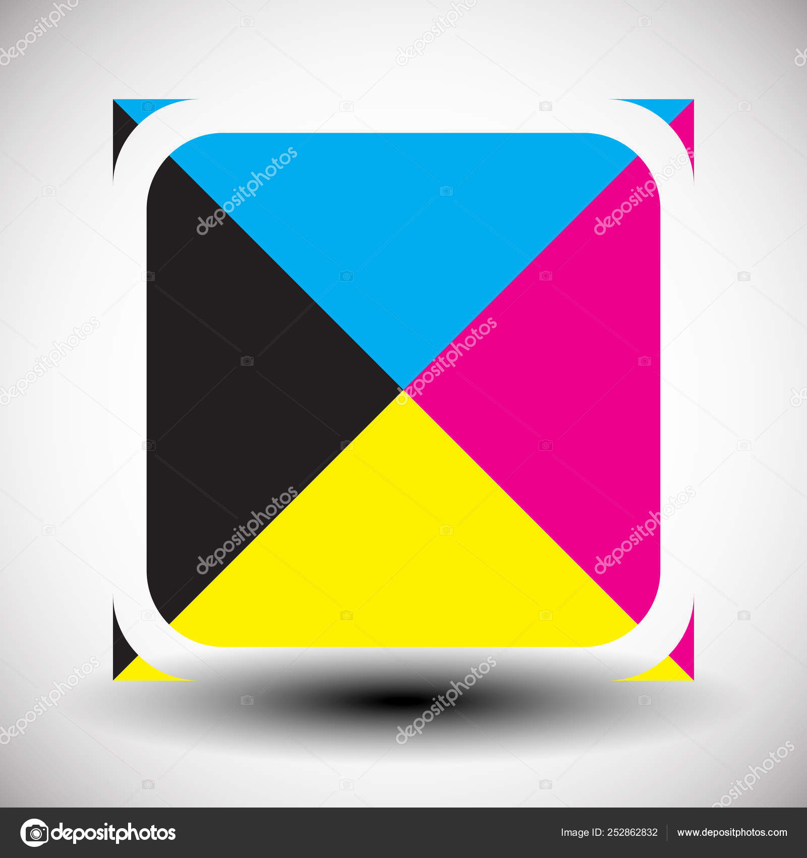 Cmyk concept graphics. Simple icon for press, prepress, printing ...