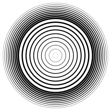 Soyut daire elemanı. Eşmerkezli daireler, dalgalanma etkisi. Vect
