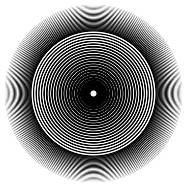 Soyut daire elemanı. Eşmerkezli daireler, dalgalanma etkisi. Vect