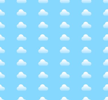Açık mavi renklerde tekrarlanabilen bulut deseni