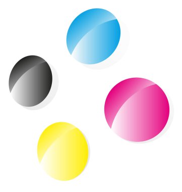 Ön pres için CMYK amblemi, baskı presi, basın, baskı temaları