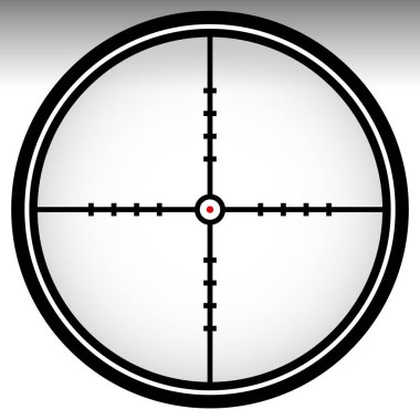 Crosshair, reticle, hedef işareti. Düzenlenebilir vektör çizim.