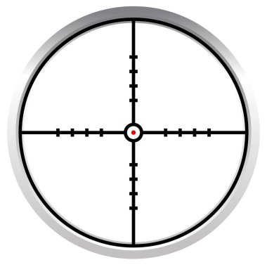 Crosshair, reticle, hedef işareti. Düzenlenebilir vektör çizim.