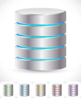 Canlı renklerle soyut HDD silindirler. Teknoloji, dosya veya w