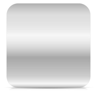 Boş alan ile yuvarlak kare. Metal, metalik levha, plaka.