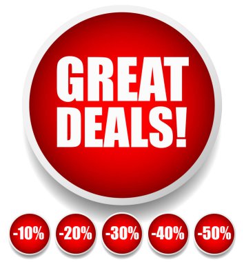 10-%50 indirimli etiketleri ile indirim için rozetleri