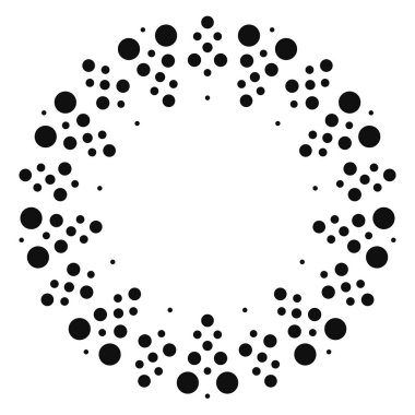 Noktalı motif. Patlama, Eşmerkezli daire elemanı. Vektör.