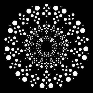 Noktalı motif. Patlama, Eşmerkezli daire elemanı. Vektör.