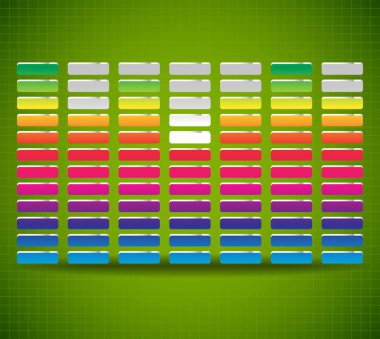 EQ, çubuklarla Equalizer. Düzenlenebilir vektör çizim.