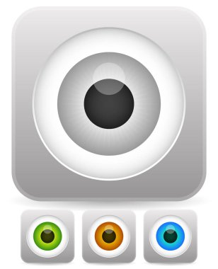 Göz, farklı renklerde göztopu grafik. Gri, yeşil, kahverengi bir