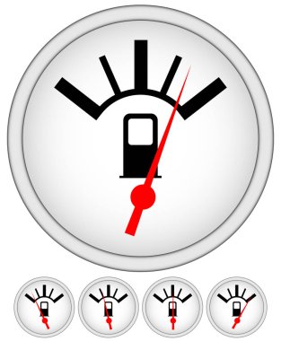 Kırmızı işaretçilerle yakıt, gaz ölçer vektör elemanları