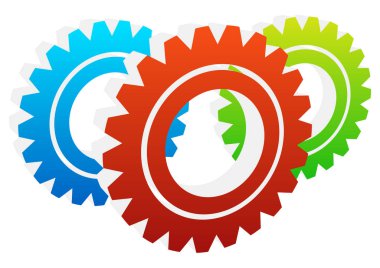 Çeşitli vites tekerleği, raf tekerlek vektör grafikleri. Mekanik, Manuf