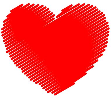 Yarım yamalak tek, doodle, kalp karalamak. vektör grafiği.