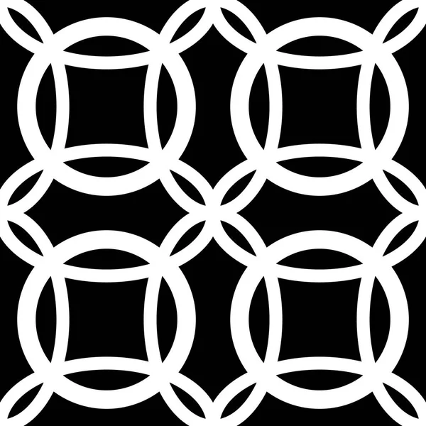Círculos interligados. Padrão vetorial repetitivo, monocromático, bac — Fotografia de Stock