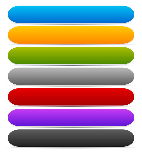 Set of bright, colorful oblong design elements. Vector graphics.