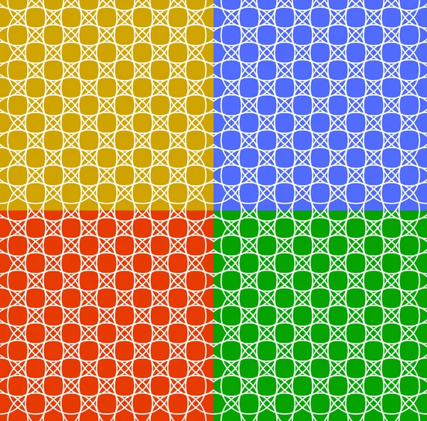 Set of seamless patterns in different colors with overlapping ci — Stock Photo, Image