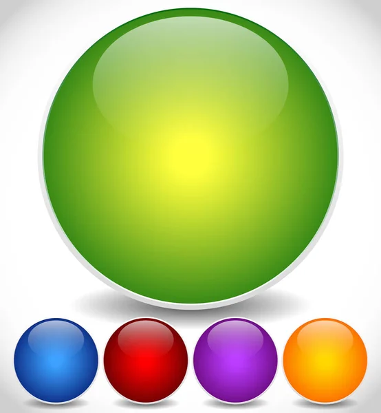 Kleurrijke, heldere cirkel pictogrammen met lege ruimte en glanzend effect — Stockfoto
