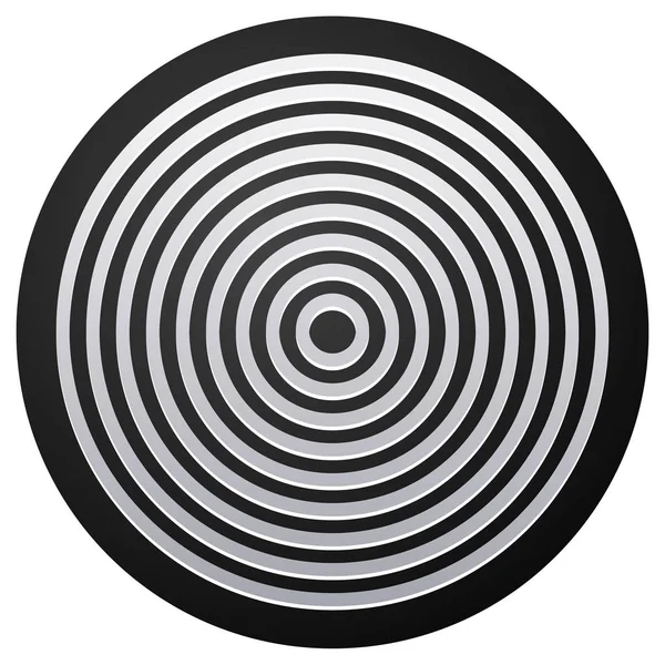 Cercles concentriques abstraits, anneaux sur un disque . — Photo