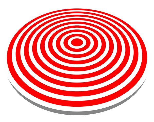 3D, czerwony cel na białym tle. Cel, dokładność, precyzyjne c — Zdjęcie stockowe