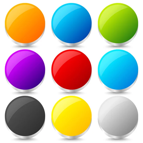 Set of colorful blank circles with 3d effect, highlight and shad — Stock Photo, Image