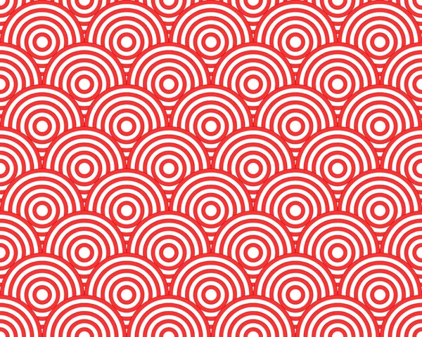 Red and white concentric circles abstract pattern. Seamlessly re — Stock Photo, Image