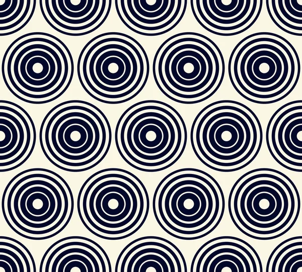 Concentric dark blue-black circles on yellow. Repeatable pattern — Stock Photo, Image