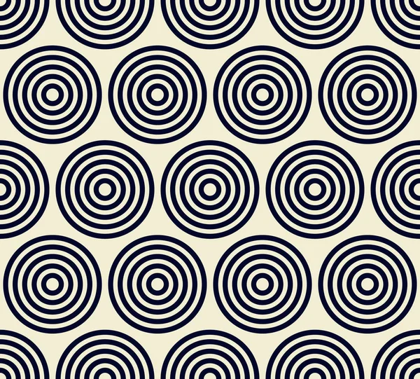 Concentric dark blue-black circles on yellow. Repeatable pattern — Stock Photo, Image