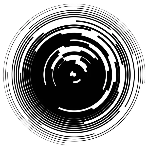 Concentric segments of circles, random lines following a circle — Stock Photo, Image