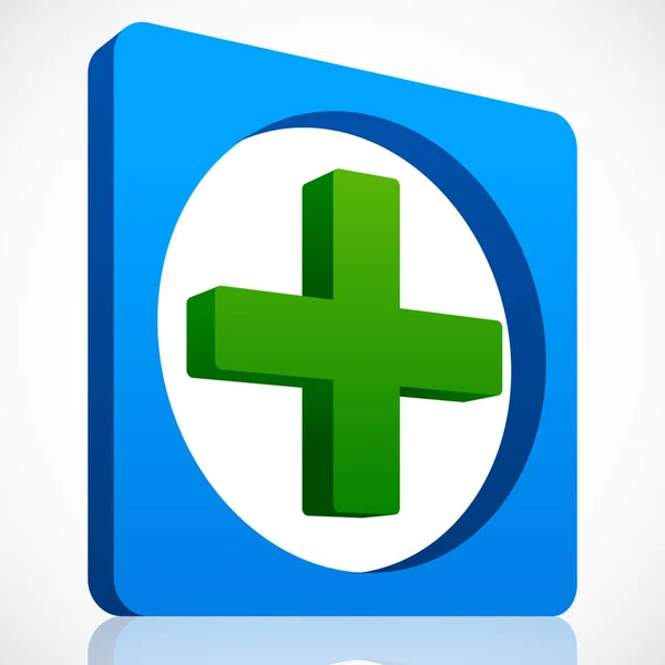 3D Cross Icon in Green and Blue. Первая помощь, Здравоохранение . — стоковое фото