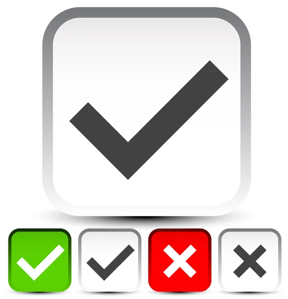 Checkmarks Crosses White — Stock Photo, Image