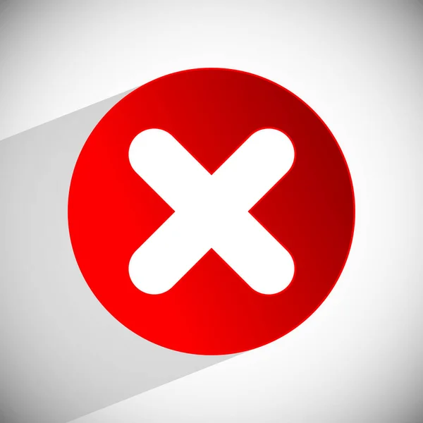 Red cross vector. Delete, remove, quit icon. — Stock Photo, Image