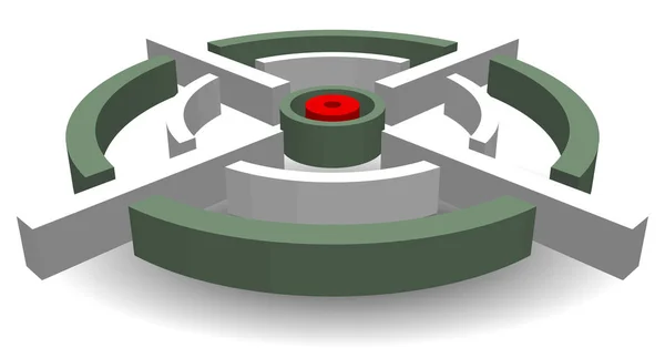 3D Cross-Hair, reticle, beyaz hedef işareti. Düzenlen -ebilir. — Stok fotoğraf